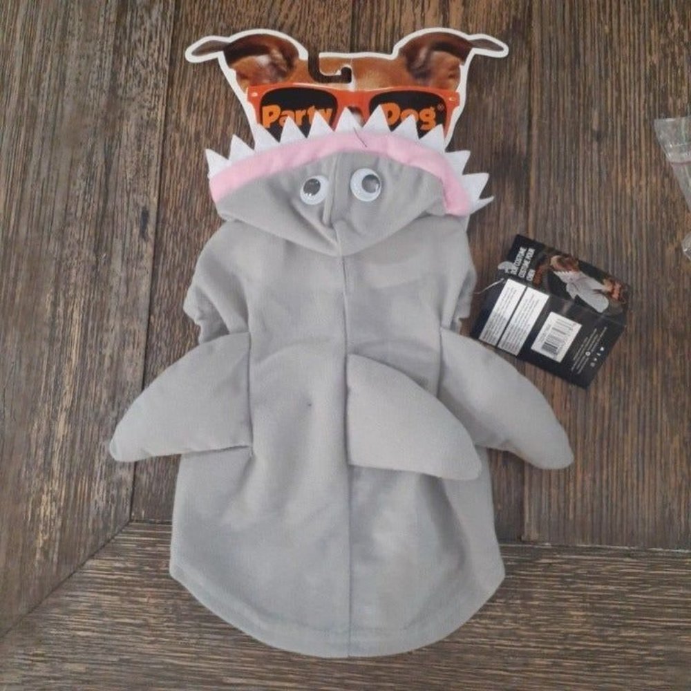 Baby Shark Dog costume Halloween Gray Pink  X-Small